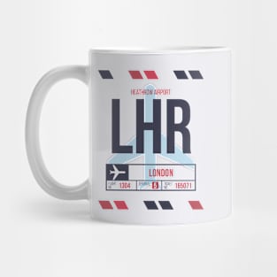 London (LHR) Airport Code Baggage Tag Mug